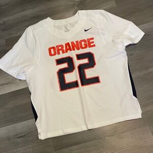 Nike Syracuse Orange Lacrosse Jersey march madness Large White Dri-FIT  #22 NCAA